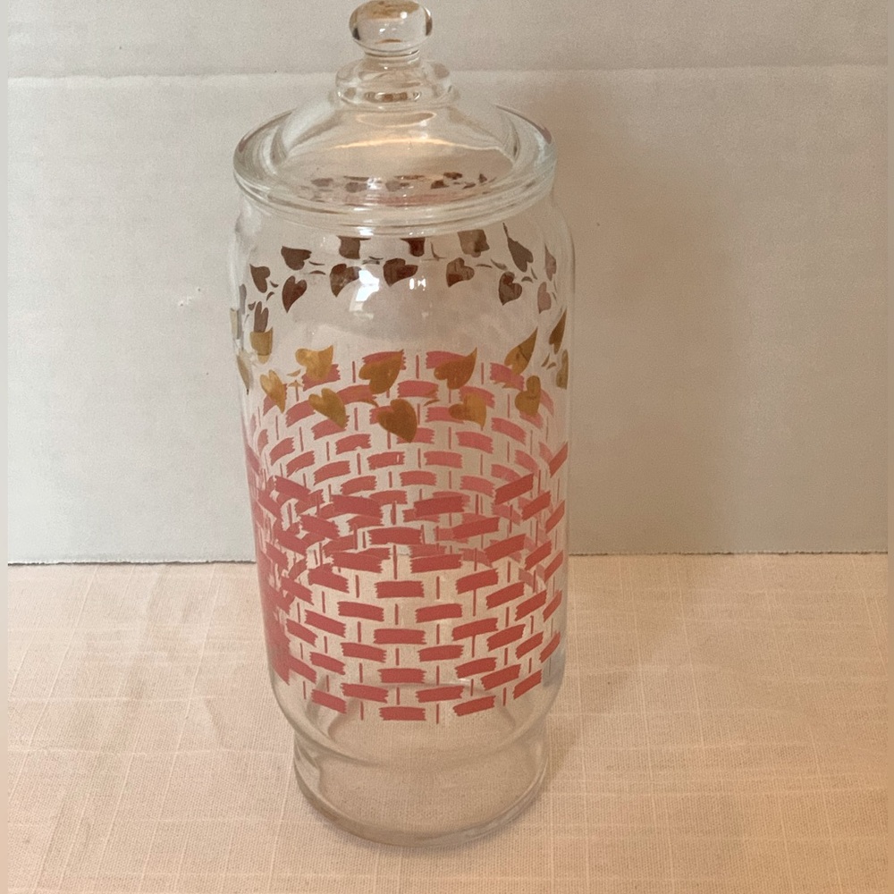 FEDERAL GLASS | Retro MCM Apothecary Jar - Basketweave Pattern